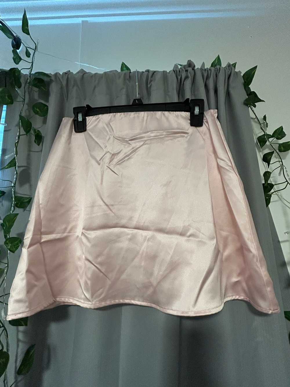 Zeagoo brand satin baby pink a-line skirt
